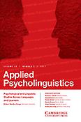 Imagen de portada de la revista Applied psycholinguistics